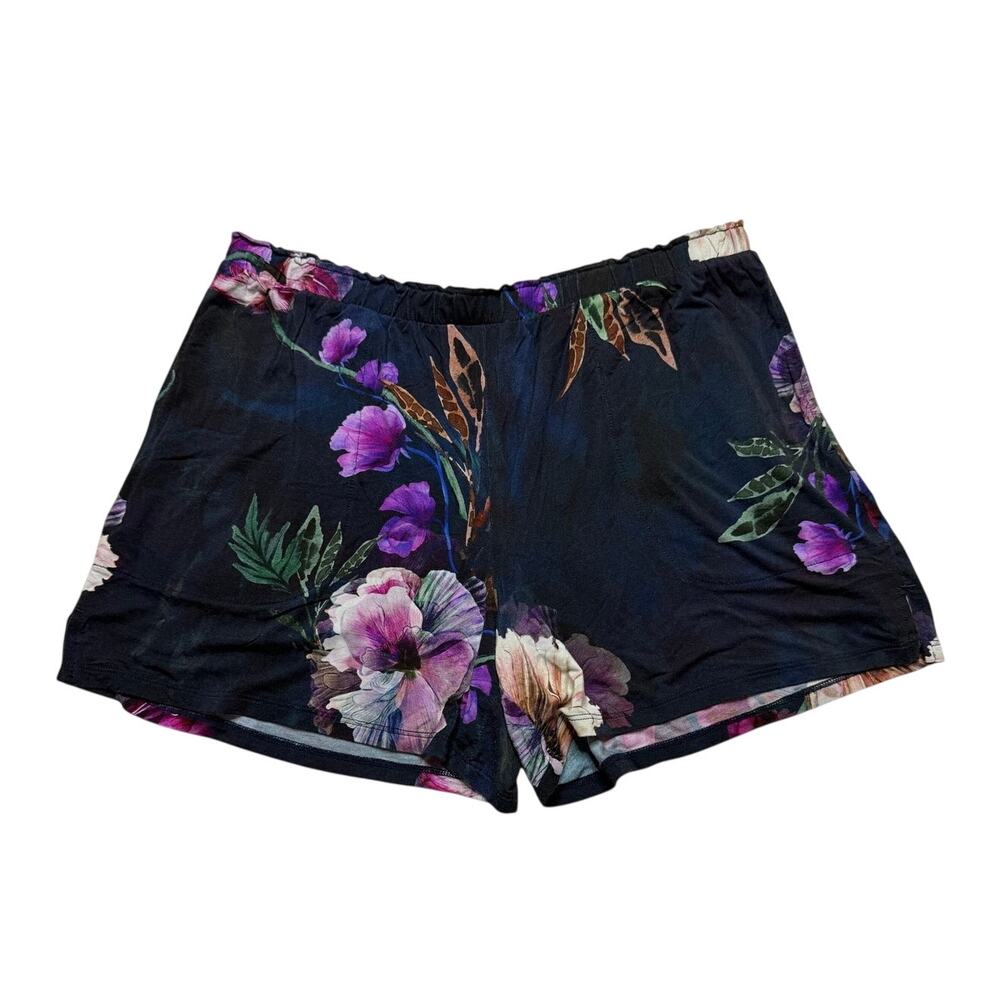 Soma Cool Nights Dark Floral Pajama Set M Romantic Whimsigoth Lounge - Picture 6 of 8